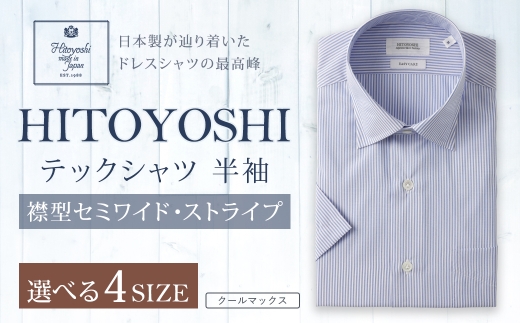HITOYOSHI テックシャツ 半袖 ストライプ セミワイド 1枚 LL （43）