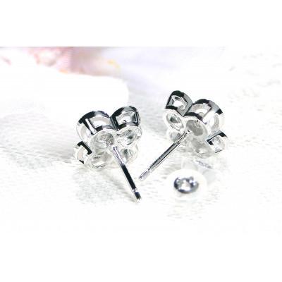 ふるさと納税 昭和町 【0.26ct】Pt900ダイヤモンド クローバー ピアス |  | 01