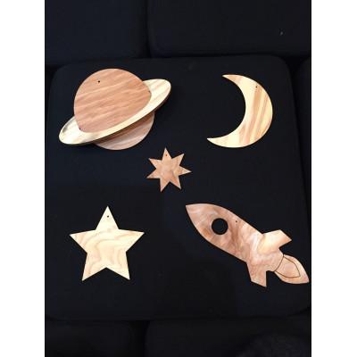 ふるさと納税 東金市 宇宙オーナメント 土星とロケット 星2つと三日月付き |  | 03