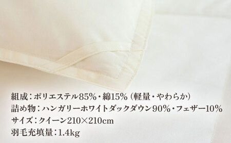【高島屋選定品】〈富士新幸九州〉「GuuG」クイーン 羽毛合掛けふとん ハンガリーホワイトダック ダウン90％《壱岐市》合掛け 羽毛 布団[JFJ056] 125000 125000円  羽毛布団