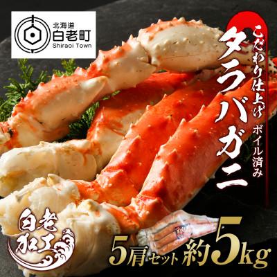 ふるさと納税 白老町 タラバ 脚 ボイル済み 冷凍 シュリンク済み 5肩セット 約5kg BM005