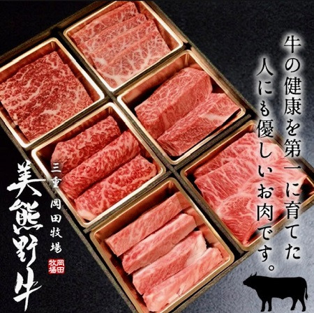 
【美熊野牛】6種の部位が楽しめる食べ比べ焼肉セット カルビ ロース 赤身 お肉 黒毛和牛 牛肉 希少 和牛 焼肉
