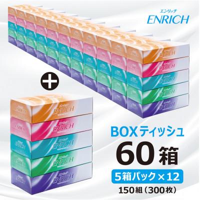 ふるさと納税 高岡市 ボックスティッシュ【エンリッチ150W60個(5個パック×12入)】