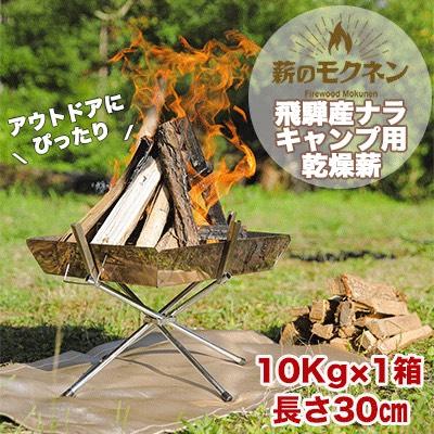 ふるさと納税 下呂市 キャンプ用薪!!火持ちの良い広葉樹 飛騨産ナラ薪 乾燥 焚き付けセット(10kg)1箱【88-1】