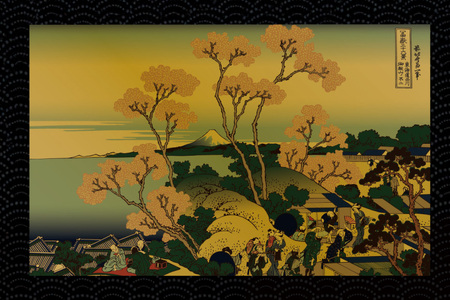 純金 ゴールド 富嶽三十六景 東海道品川御殿山ノ不二 カード 1枚 1g ガラス フレーム 1個 [三菱マテリアルトレーディング 兵庫県 三田市 3d28bae300095]