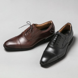 CELAND 牛革ラクチン軽量ビジネスシューズ 紐タイプ 紳士靴 (ストレートチップ）ダークブラウン CE1201 25.5cm