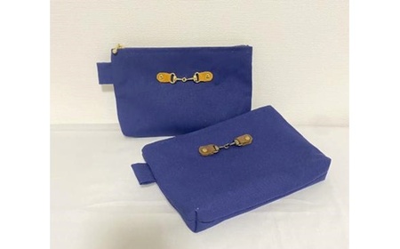 スクエアポーチM NAVY | ポーチ 小物入れ レディース 福島県