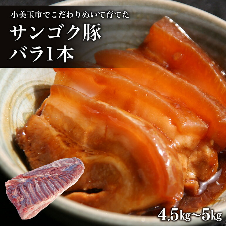 【ふるさと納税】脂身が甘い！サンゴク豚（バラ1本）4.5kg〜5kg 豚肉 ブタ肉 お鍋 国産 茨城県産 ギフト プレゼント 冷蔵 2−F