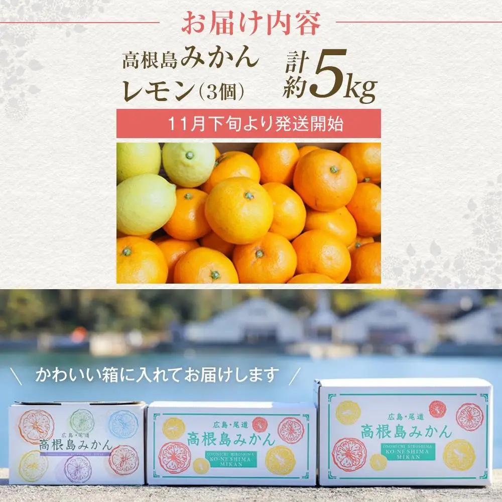【先行予約】こだわり栽培　高根島みかん 5kg  レモン3個入り ＜2026年11月下旬より発送開始＞
