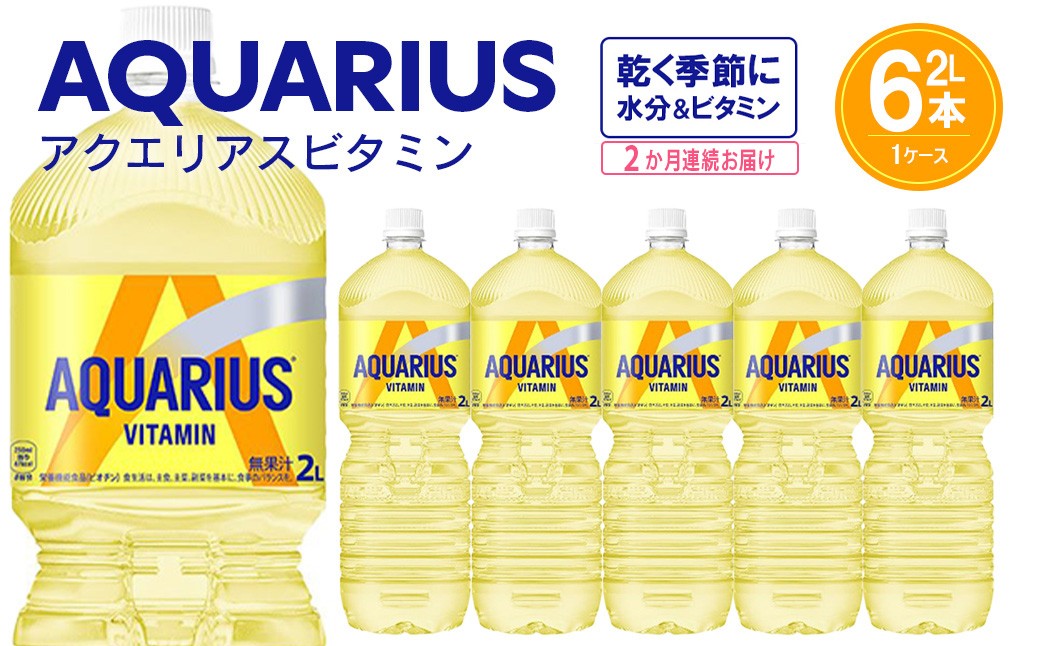 
【2か月連続お届け】アクエリアス1日分のマルチビタミン　2L PET×6本　【04301-0678】
