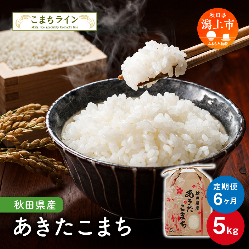《 定期便 》《令和8年度》 定番 秋田県産 あきたこまち 5kg × 6ヶ月 半年 米 一等米  返礼品 こめ コメ 人気 おすすめ 5キロ 人気 おすすめ ランキング グルメ 故郷 ふるさと 納税 秋田 潟上 潟上市 一人暮らし【こまちライン】