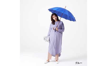 【前原光榮商店】婦人用雨傘 トラッドクラシコ〈手元：寒竹〉(カラー：ブルー）