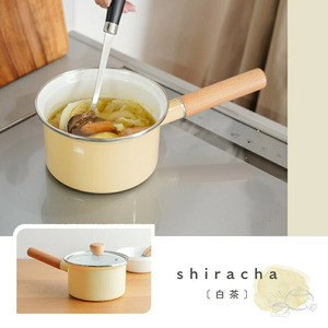 ミルクパン ホーロー 14cm　【白茶】（エクリュ）　rise050