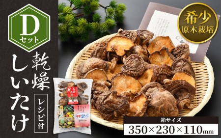 福井県産 乾燥しいたけ Dセット（こうしん120g）原木栽培 レシピ付き【きのこ キノコ 茸 しいたけ シイタケ 椎茸 常温】 [e06-a002]