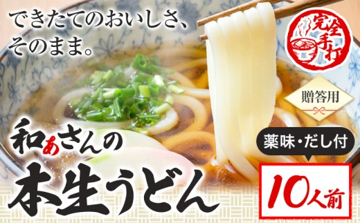 おうどんセット 10人前 《90日以内に出荷予定(土日祝除く)》和ぁさん家、株式会社栄工製作所 うどん 麺 生麺 生うどん 本格 手作り 和食 ご家庭用 こだわり お手軽 ギフト セット 薬味 だし付き 徳島県 美馬市 st-p