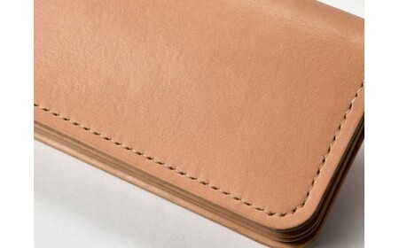 本革 手縫いウォレット日本製 レザー 革製品 高級 Bliss ピット鞣し WH-15 ブルー