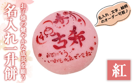 a953-B ＜期間限定！2025年11月～2026年5月末の間で発送対応＞名入れ一升餅(紅)【ちろす家】姶良市 おもち 餅 背負い餅 餅踏み お祝い 1歳 男の子 女の子 誕生日 ベビー イベント 真空パック 冷凍