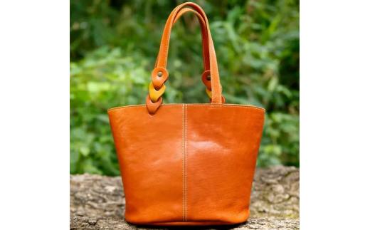 トートバッグ ミニ オレンジ×イエロー レザー バッグ 鞄 かばん カバン レディース メンズ おでかけ おしゃれ おすすめ 贈答 ギフト プレゼント お祝い 贈り物 HARUHINO