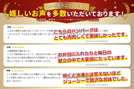 山梨県産 熟成肉 ハンバーグ 10個 セット 冷凍 ハンバーグ