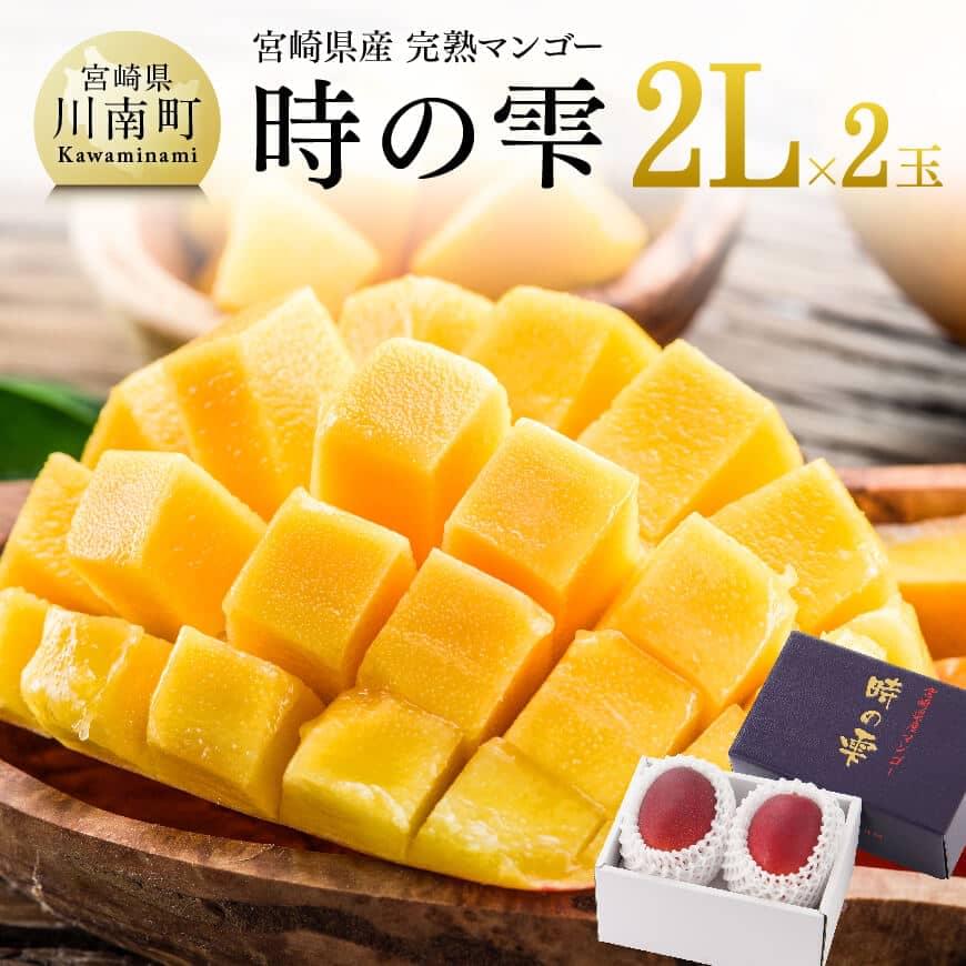 【ふるさと納税】【令和8年発送】宮崎県産 完熟マンゴー「時の雫」 2L×2玉 - 果物 フルーツ マンゴー 宮崎県産 九州産 完熟マンゴー みやざきマンゴー 先行予約 数量限定 期間限定 送料無料 C08602