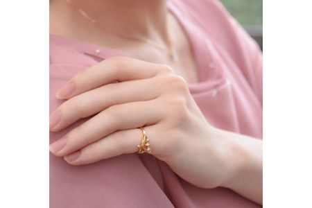 スズラン K10 ダイヤモンド ピンキーリング レディース ジュエリー アクセサリー 1号～7号 ジュエリー 指輪