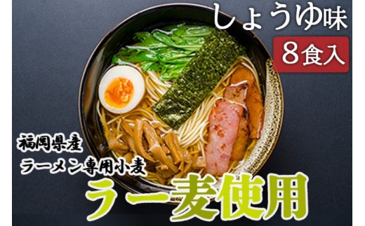 
しょうゆラーメン 福岡県産 ラー麦使用 しょうゆ ラーメン 8食入 たなばたの里
