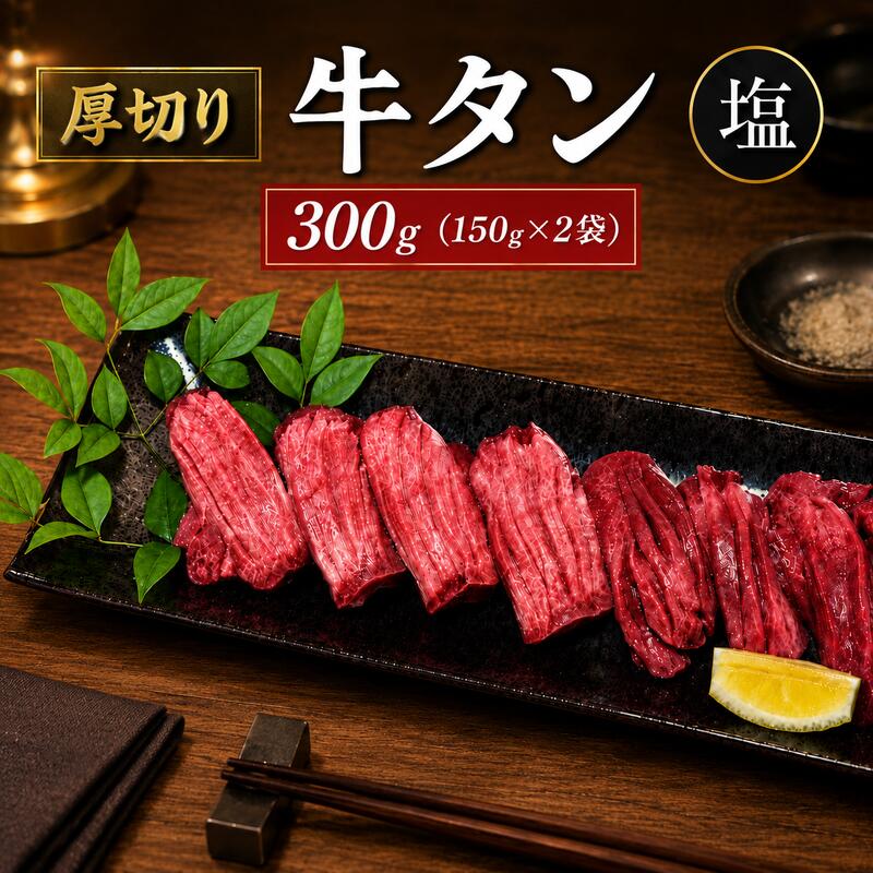 【ふるさと納税】 老舗 亀一 謹製 厚切り 牛タン 塩 300g (150g×2) 20,000円 ( 2026年 8月 ・ 9月 ・ 10月) 年末 タン元 タン中 タン先 厳選 切れ目入り 塩漬け 冷凍 焼肉 BBQ パーティ お取り寄せ グルメ ギフト 肉 数量限定 愛媛県 愛南町
