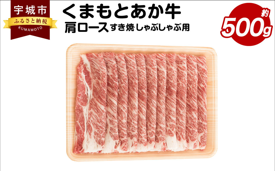 
牛肉 和牛 くまもとあか牛 肩ロース すき焼 ・ しゃぶしゃぶ用 約500g×1パック
