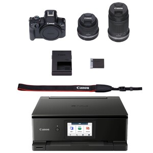 【カメラ＆プリンターセット】 Canon EOS R50 ダブルズームキット（ブラック） & インクジェットプリンター PIXUS TS8830 キヤノン キャノン 複合機_0053C-2