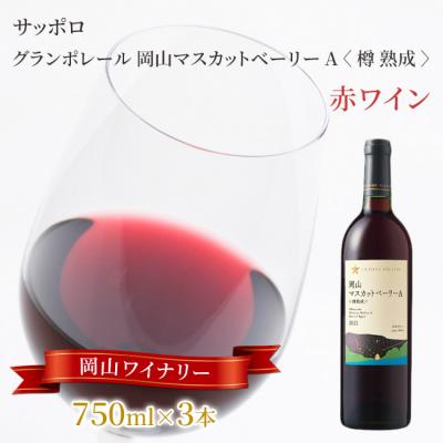 ふるさと納税 赤磐市 グランポレール 岡山マスカットベーリーA 樽熟成 赤 750ml 3本[NO5765-1112]