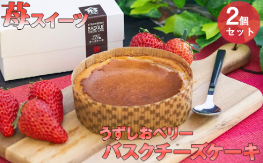 
うずしおベリー バスクチーズケーキ 2個セット いちごスイーツ 苺 フルーツガーデンやまがた
