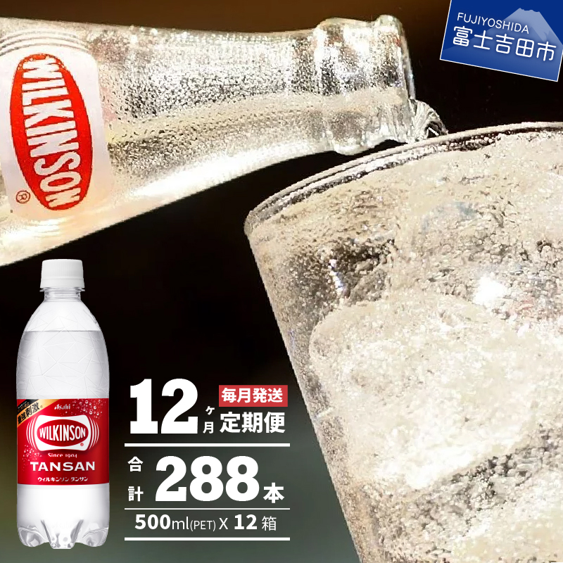 【12ヶ月お届け！】炭酸水 ウィルキンソン　タンサン（24本入）定期便