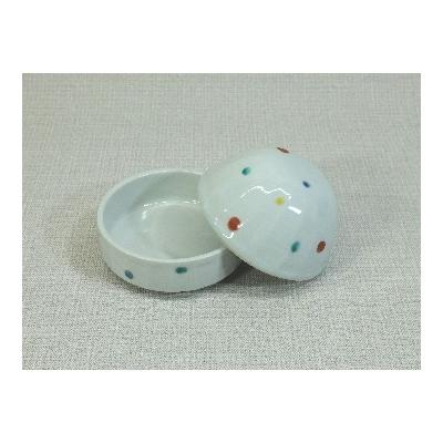 ふるさと納税 長崎県 【波佐見焼】蓋付き灰皿・小物入れ ドット(手描き)【西海陶器】1 04102 |  | 01