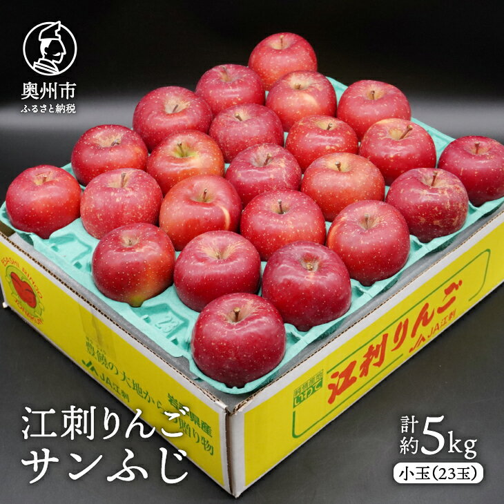【ふるさと納税】 江刺りんご サンふじ 小玉 約5kg (23玉)【令和8年1月お届け】 期間限定 数量限定 林檎 りんご ブランドフルーツ サンフジ フルーツ 果物 家庭用 自宅用 贈答 ギフト 甘さと酸味のバランス シャキッと食感 [AQ027]