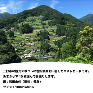 ポストカード 10枚 セット ご当地 グッズ 三好市 観光 さかなやデザイン【観光】