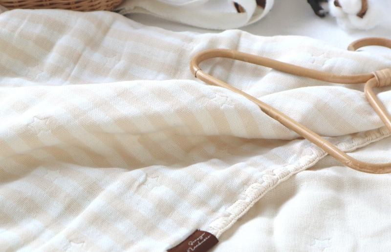 【eclat bebe】泉州南部織 4重ガーゼマルチケット（BeWh/Sサイズ） G1909