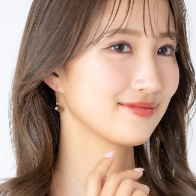 ふるさと納税 神戸市 黒蝶真珠(タヒチパール) 8mm K10 イエローゴールド フープピアス 30mm |  | 02