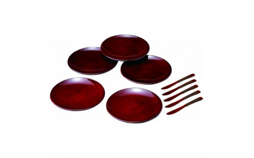 
            4.5寸 銘々皿 ななこ（5枚入・フォーク付）【YG129】
          