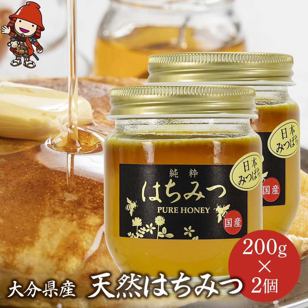 【ふるさと納税】天然はちみつ 200g 2個 （日本ミツバチ）| 国産はちみつ 日本 蜂蜜 非加熱 はちみつ ハチミツ 百花蜂蜜 大分県産 九州産 中津市 国産 送料無料
