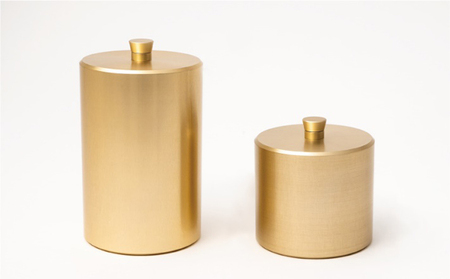 茶筒 キャニスター canister-S half 金 密閉容器 アルマイト加工商品 日本製 キッチン用品 キッチングッズ 職人 技巧 開閉 和風 洋風 お茶 茶葉 お茶っぱ コーヒー 豆 粉 収納 