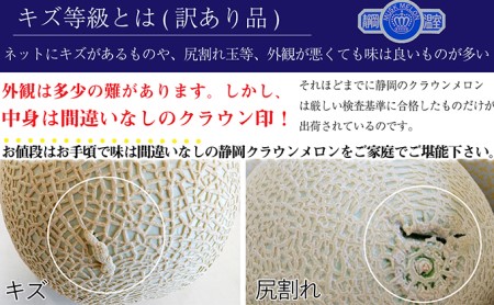 ワケありメロン6玉入り（クラウンメロン） 果物類 メロン青肉 フルーツ 訳あり ※順次発送