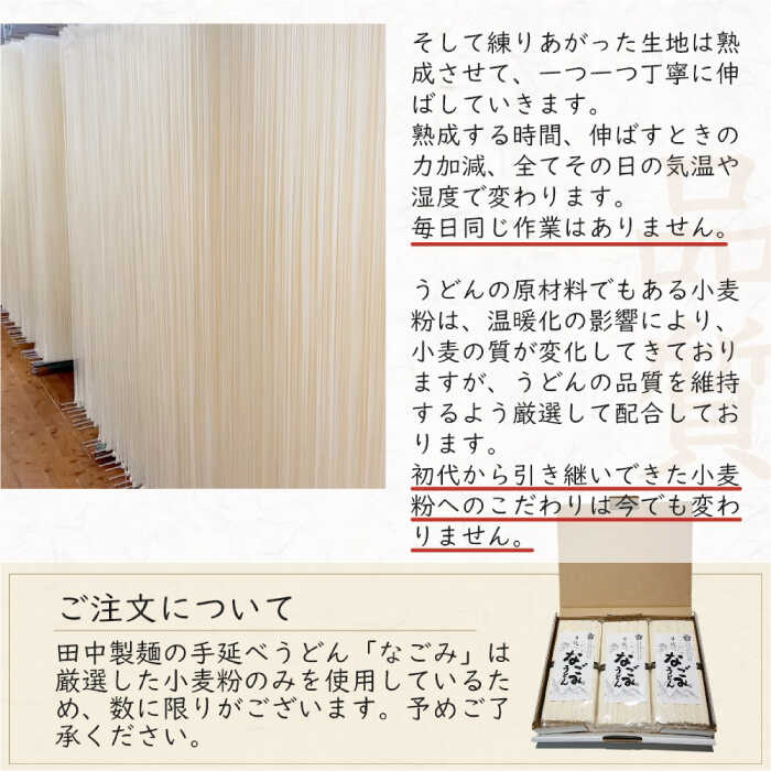 【田中製麺】 島原 手延べ うどん なごみ 5束×2袋（500g）  コシが強い 細麺 乾麺 / 南島原市 / 贅沢宝庫 [SDZ010]_イメージ5