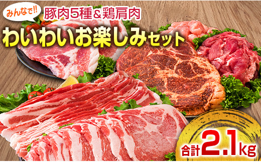 
豚肉 5種 鶏肉 肩肉 みんなでわいわい お楽しみ セット 合計2.1kg ポーク チキン 国産 食品 おかず お弁当 おつまみ 加工品 豚バラ スライス 切落し みそ漬け トンテキ 生姜焼き 万能食材 簡単調理 詰め合わせ 焼肉 お取り寄せ 宮崎県 日南市 送料無料_BB91-23
