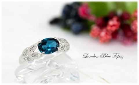 ロンドンブルートパーズ リング 1.3ct K10WG  （13387）