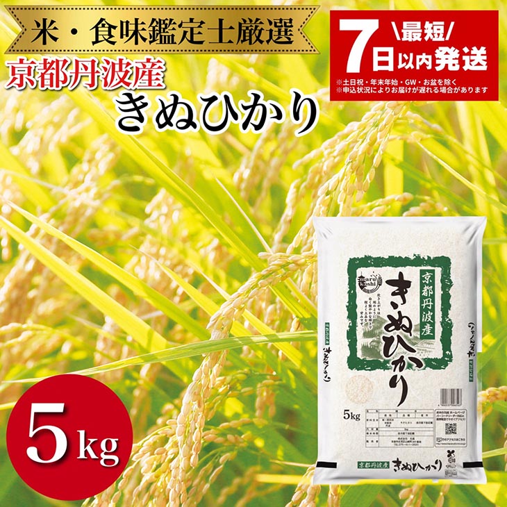 【ふるさと納税】【7日以内発送】令和6年産 京都丹波産 きぬひかり 5kg ※米食味鑑定士厳選 ※精米したてをお届け【京都伏見のお米問屋が精米】米 ※沖縄本島・離島への配送不可