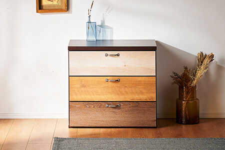 チェスト 60cm幅3段 ルコッタ【諸富家具】：B790-011