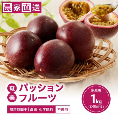 ふるさと納税 奄美市 栽培期間中農薬・化学肥料不使用　奄美パッションフルーツ家庭用1kg(12個前後)