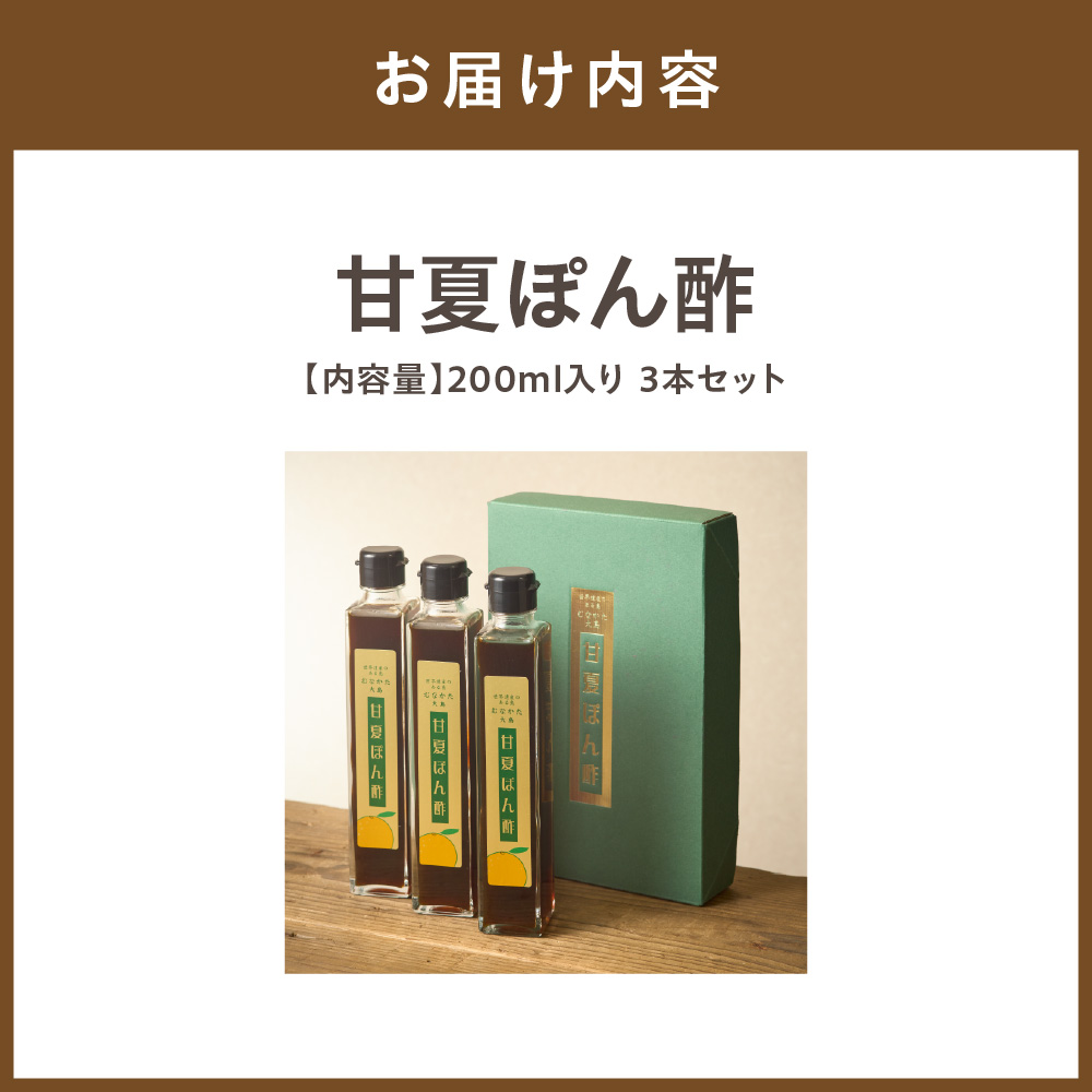 甘夏ぽん酢200ml入り　3本セット【むなかた大島】_HA1341