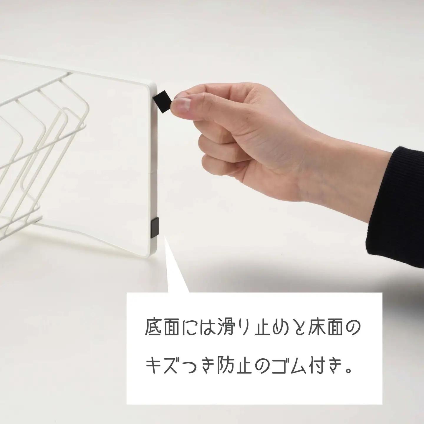 薄型ステンレス製シャンプーラック 白 3段 燕三条