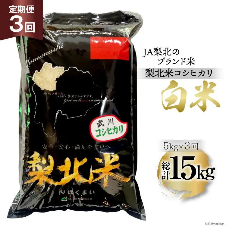 【定期便】【3回 米 定期便 】 武川米 コシヒカリ 5kg×3回 総計15kg [梨北農業協同組合 山梨県 韮崎市 20743671]